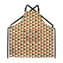 (주)더해피 성인용 방수 앞치마(버클 X형)-몽키(스카이)-소형 미술 카페 수예 홈 주방 인테리어 손님 업소 가게 앞치마, 12.성인용 방수 앞치마(버클 X자형)▶북유럽삼각-오렌지(소)