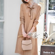 [마이더스비] 기토 리본 울 니트 원피스