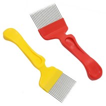 양봉자재 양봉용품 벌꿀 포크 스트레이트 바늘 언캡핑 핸들 스테인레스 스틸 꿀 스파 스 레이크 삽 빗 21 핀 10 개, Mixed 색상