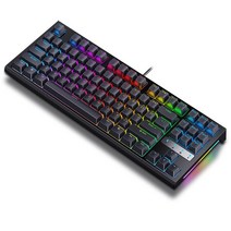 KEYXGSUL R87 RGB 핫스왑 풀윤활 게이밍 기계식 키보드 황축, 은축, 흑색RGB