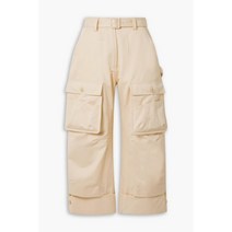 SIMONE ROCHA 시몬 로샤 벨트ed cropped cotton-twill straight-leg 카고바지 팬츠 - Cream 216647