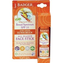 BADGER SUNCREAM STICK 뱃져 선크림 스틱 SPF 35 -귤 & 바닐라 워