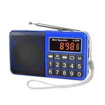 효도라디오 모음 - 트로트 음원 전용 초소형 녹음기능 배터리 충전기 어댑터 케이블 SD카드, 빅버튼 효도라디오 L-238 블루