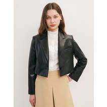 올리브데올리브 원버튼 크롭 레더 블레이저 자켓 (OL3SCJ226) 400558