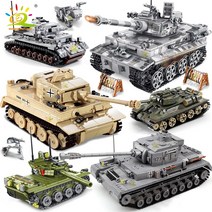 huiqibao 군사 독일 킹 타이거 탱크 모델 빌딩 블록 w, 러시아, 596PCS 상자 없음