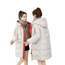Wxie 여자 가을 겨울 두꺼운 재킷 후드 점퍼 롱 패딩점퍼
