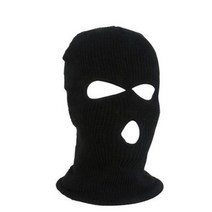 니트 소재 눈코입 복면 모자 블랙 겨울넥워머 등산용