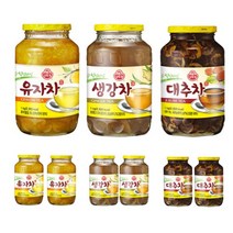 [큐웰엠]오뚜기 유자차 생강차 대추차 1kg 3종 9개