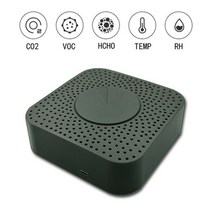 휘발유통 Tuya-Zigbee 스마트 에어 박스 공기 품질 모니터 CO2 VOC 가스 감지기 센서 자동화 알람 가정용, 01 Black, 01 Black