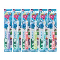 G.U.M 몬스터 어린이 칫솔 6개 키즈 2세이상 초등학생