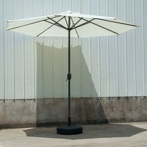 2.7m 태양광 패널 라이트 캠핑 정원 파라솔 편의점 태슬 받침대 야외용 카페, 단일사이즈, 화이트