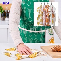 이케아온라인몰 TORVFLY 면 키친크로스 주방덮개 면행주 대형, 오렌지 패턴