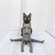 모아이석상 재밌는 장난감 장식용 소품 석상 7cm 인테리어 스트레칭 특이한 선물 인형 독특한 모아이, 가랑이를 벌리다, 약 6CM