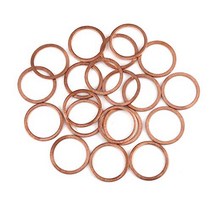 X AUTOHAUX 20pcs Copper Washer Flat Sealing Gasket Ring Spacer for Car 22 x 27 x 1.5mm, 1
