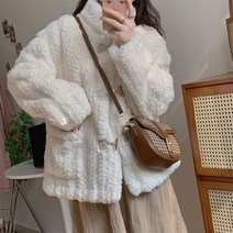 페이크퍼 에코퍼 코트 인조퍼 자켓 인조 모피 여성 겨울 캐주얼 루즈핏 토끼털