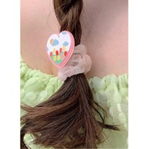 머리땡김없는 여성스러운 귀여운 하트모양 헤어끈 40대 밥먹을때 주부 할머니 일회용