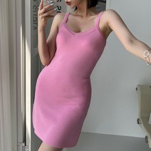 오오엘 여성용 양브이 뷔스티에 플레어 케이트 나시 원피스