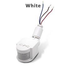 모션 센서 스위치 220v 110v 12v led 라이트 pir 타이머 벽 마운트 자동 적외선 움직임 감지기 자동 켜기 끄기 야외, 하얀색, 및 85-265v