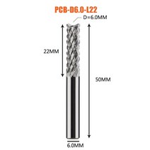 솔리드 카바이드 옥수수 엔드 밀 밀링 커터 비트 3.1mm 4mm 6mm 8mm pcb 엔드 밀 cnc 커팅 밀링 도구, 1pc-d6.0-22-d6