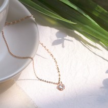 [러비앤비] 14K 18K 데일리 로즈컷 캐보션 체인 발찌 BA0004