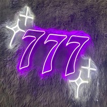 영업중 OPEN LED 오픈 네온 사인 24 보드 간판 광고판 Ineonlife럭키 넘버 7 라이트카지노 커스텀 바 파티 룸 게임 아트 벽 장식 신성한 일곱 586EA 2, 5w, 02 Purple 45X23.3cm