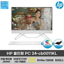 HP 올인원 PC 24-cb0011KL 펜티엄 일체형 PC 24인치 인강용 사무용 (8GB 변경), 32GB, NVMe 128GB