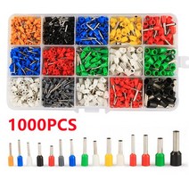산업용 건설 카센터 교체 6001000PCS 절연 코드 엔드 터미널 세트 전기 와이어 페룰 케이블 끝 크림프 슬리브 구리 커넥터 AWG2210, 1000PCS With Box