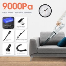 차량용 무선 진공 청소기 소형 흡입 휴대용 진드기 제거 조용한, [01] Basic model 7.4V