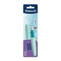 2개의 잉크 카트리지가 있는 펠리칸 트위스트 만년필 미디엄 닙 네온 민트 블리스터 카드, Blister Card, Neon Mint