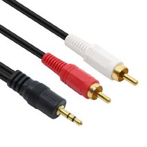 MBF AUX 3.5mm 스테레오 RCA 2선 스피커 앰프 연결 Y 케이블 오디오선 STEREO 1m~10m, 1m
