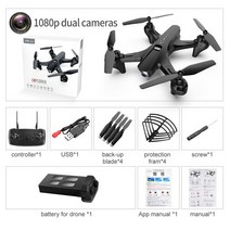 전문가용 쿼드콥터 드론 4k F4 HD 듀얼 카메라 기계식 짐벌 5G 와이파이 GPS 시스템 RC 2Km 비행 25, 02 BK1080p Dual box