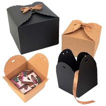 조각케이크상자 컵케이크포장 쿠키 크래프트 박스 답례떡상자 조각케이크포장, (블랙-대)