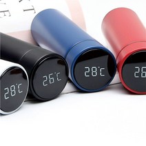 스마트 보온 보냉 스테인레스 온도계 분유텀블러 500ml, 화이트