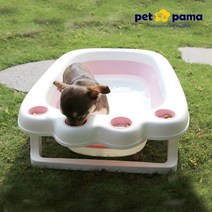 PET PAMA 접이식 강아지 욕조/ 물온도 측정/ 동물수영장, 온도계욕조 블루