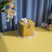 엔틱and데코 라탄 사각형 휴지케이스, 1개