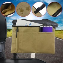 장애인전동차 장애인전동스쿠터 휠체어 포켓이 있는 가방 반사 스트립 팔걸이 사이드 가방 전동 이동성 스쿠터 워킹 프레임 보관 파우치, 카키색 옷감