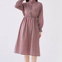 여자 원피스 긴팔 체크 여성 치마 봄 스커트 l5X 여성 봄 원피스 쉬폰 미니 롱 니트 하객 셔츠