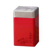 빈티지 차 컨테이너 빈 사각형 주석판 사탕 깡통 작은 저장 주석 뚜껑이있는 작은 차 포장 상자, 빨간색, 높은 스타일