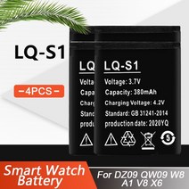 자동차 교체 대용량 3.7V 380mAh LQ S1 스마트 워치 배터리 충전식 리튬 AB-S1 DJ-09 DZ09 GJD HKS-S1 FYM-M9 SCX-M9 QW09 W8S, 03 3PCS_01 3.7 볼트