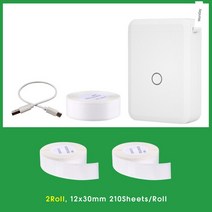 네임스티커기계 라벨프린터 Niimbot-D110 휴대용 무선 포켓 종이 라벨 프린터 감열식 스티커 마커 집 사무실용, [02] D110 add 2 white