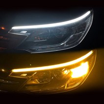 슬레이트지붕 지붕재 양철지붕 LED DRL 자동차 주간 주행등 12V 유연한 방수 스트립 자동 헤드라이트, 01 white and yellow_03 60cm