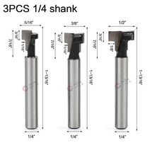 루터날 트리머날 루터비트 홈파기날 목공용루터 3개 1/4 "8mm 생크 T-슬롯 커터 라우터 비트 세트 육, 03 3pc 6mm shank