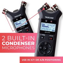Tascam 스테리오 디지털 오디오 녹음기 블랙 (DR07X)