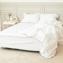 더베딩샵 로맨틱 프릴워싱 호텔식 차렵이불 패드세트 침구세트 퀸 Q