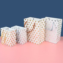 socean 도트 아트지 쥬얼리 선물 포장 럭셔리 종이 가방 넓은 손잡이 봉투 그립 물방울 쇼핑백 고급 반짝이 봉지 패, 소 - 실버