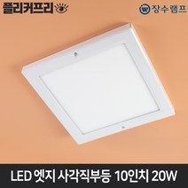 장수램프 엣지사각 직부등 10인치 20W 복도 베란다 계단 현관등 다용도실조명, 10인치 주광색