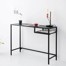 게이밍책상 일자형테이블 원룸책상 컴퓨터 조립형 책상, 블랙