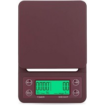 커피저울 베이킹저울 주방 계량 카페 저울 드립 커피 저울과 타이머 3kg 0.1g 무게 디지털 주방 고정밀 LC, 01 brown_02 5 키로그램
