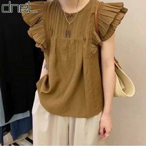드넬 윙핀턱블라우스DWB22288A