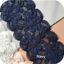 dklace 스판레이스 3087 레이스 3 color ( 7.5cm 1yd 기준 ), Navy, 1개